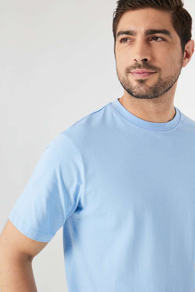 Solid-Cotton-Round-Neck-Men-s-T-Shirt