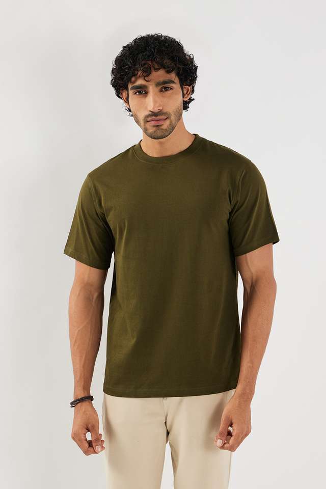Solid-Cotton-Round-Neck-Men-s-T-Shirt
