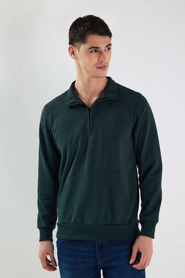 Blended-Fabric-Zipper-Regular-Fit-Men-Sweatshirt