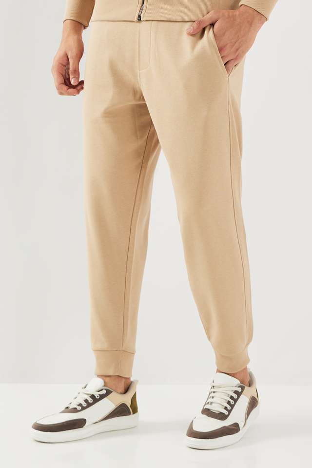 Solid-Blended-Fabric-Regular-Fit-Men-s-Joggers