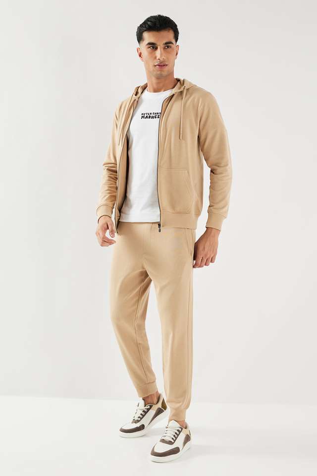 Solid-Blended-Fabric-Regular-Fit-Men-s-Joggers