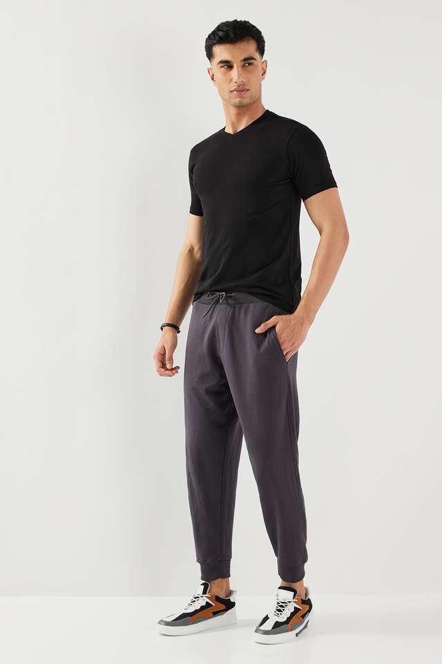 Solid-Blended-Fabric-Regular-Fit-Men-s-Joggers
