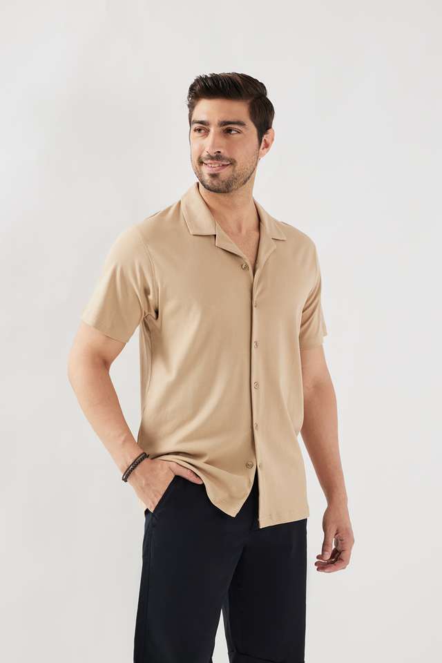 Solid-Cotton-Regular-Fit-Men-s-Casual-Wear-Shirt