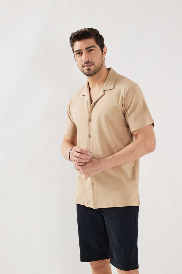 Solid-Cotton-Regular-Fit-Men-s-Casual-Wear-Shirt