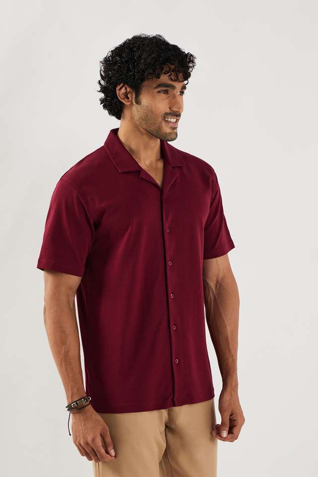 Solid-Cotton-Regular-Fit-Men-s-Casual-Wear-Shirt