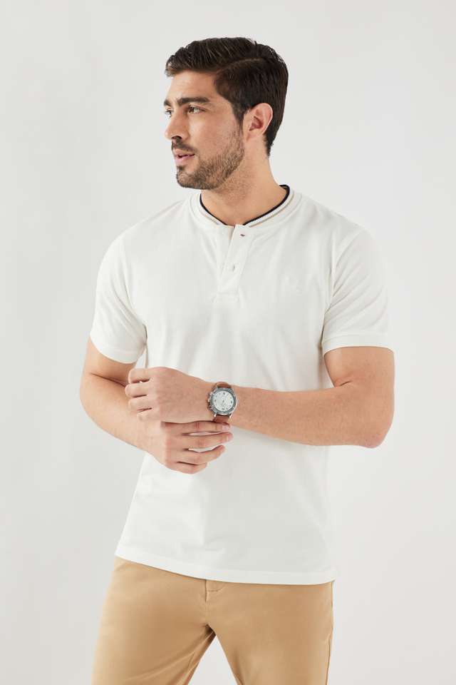 Solid-Blended-Fabric-Regular-Fit-Men-s-T-Shirt