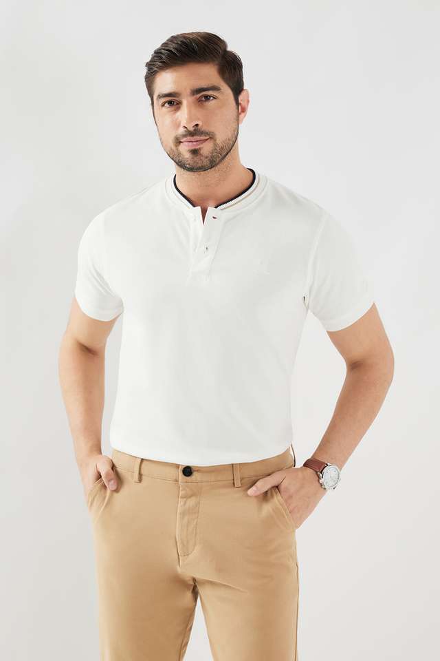 Solid-Blended-Fabric-Regular-Fit-Men-s-T-Shirt