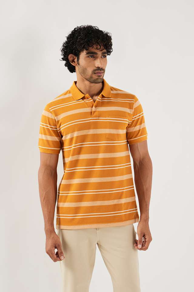 Stripes-Blended-Fabric-Polo-Men-s-T-Shirt