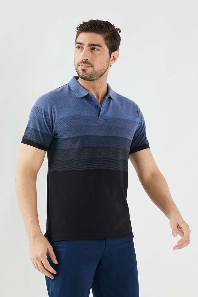 Stripes-Blended-Fabric-Polo-Men-s-T-Shirt