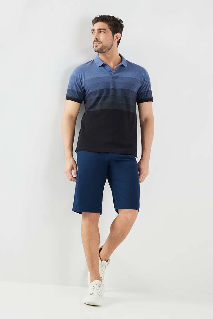 Stripes-Blended-Fabric-Polo-Men-s-T-Shirt