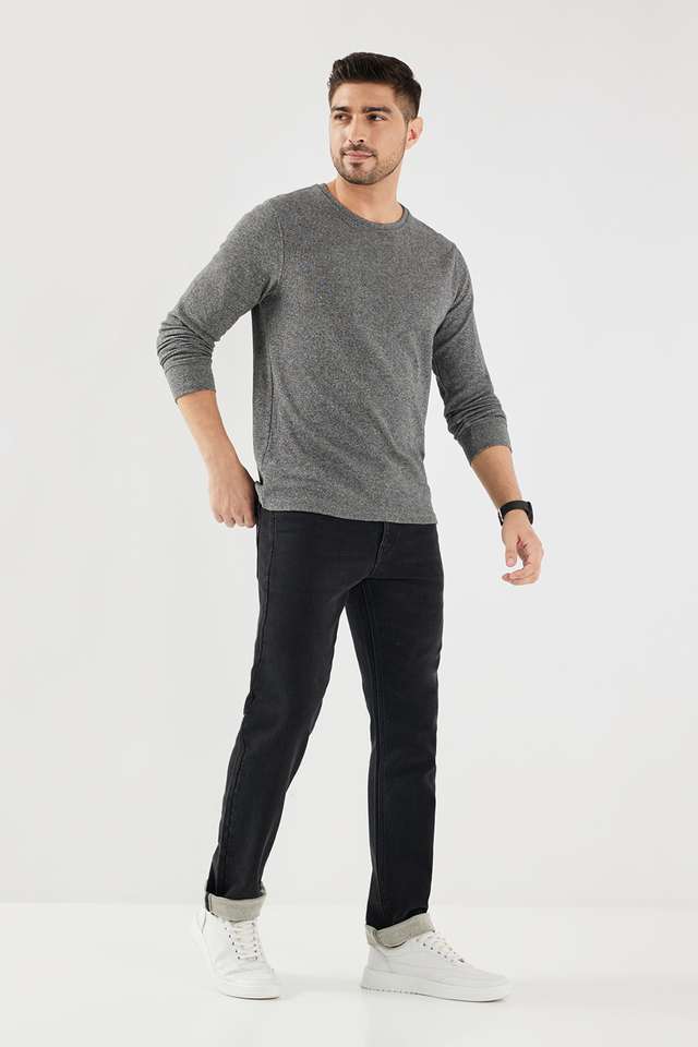 Solid-Blended-Fabric-Regular-Fit-Men-T-Shirt