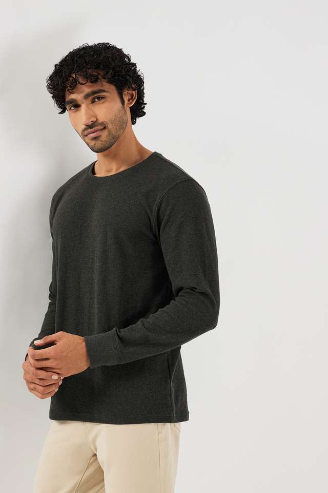 Solid-Blended-Fabric-Round-Neck-Men-s-T-Shirt