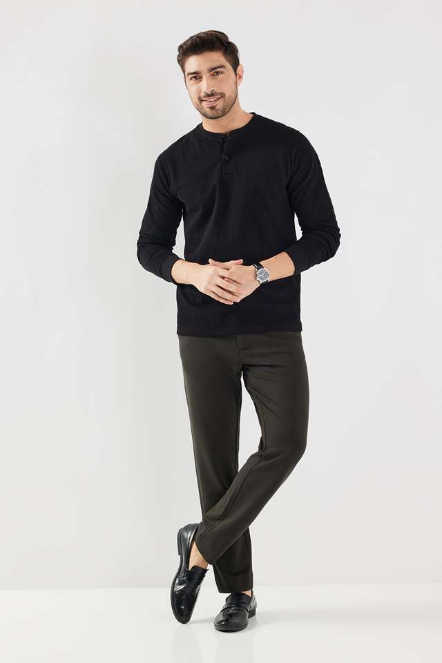 Solid-Blended-Fabric-Round-Neck-Men-s-T-Shirt
