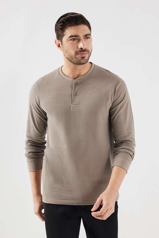 Solid-Blended-Fabric-Regular-Fit-Men-T-Shirt