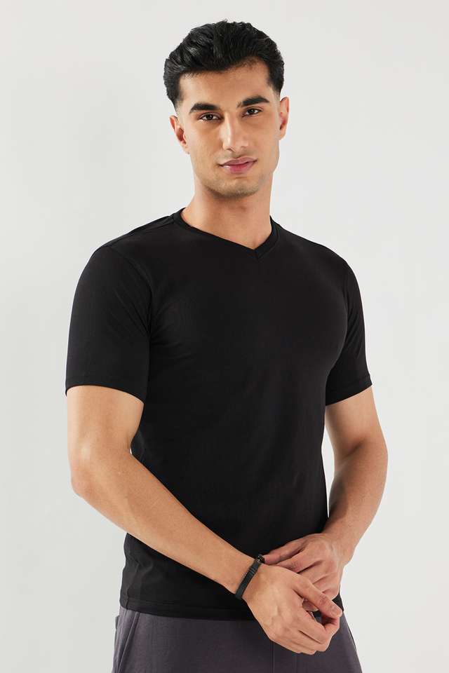 Solid-Lycra-Slim-Fit-Men-T-Shirt
