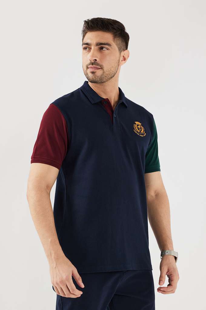 Color-Block-Cotton-Polo-Men-s-T-Shirt