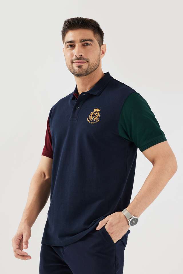 Color-Block-Cotton-Polo-Men-s-T-Shirt