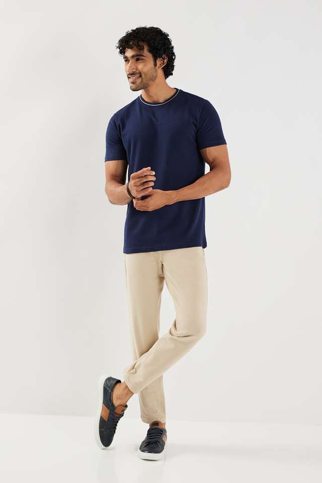 Textured-Cotton-Round-Neck-Men-s-T-Shirt