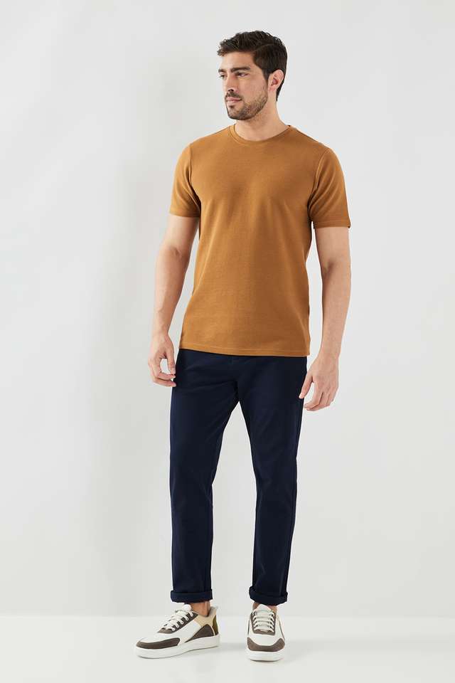 Textured-Cotton-Blend-Round-Neck-Men-s-T-Shirt