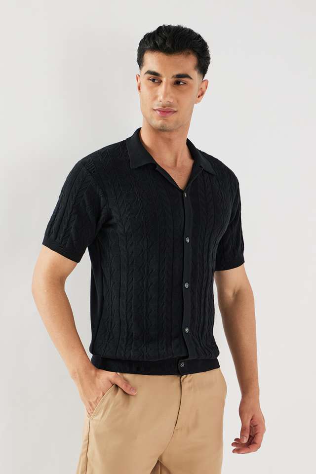 Textured-Cotton-Regular-Fit-Men-s-Casual-Wear-Shirt