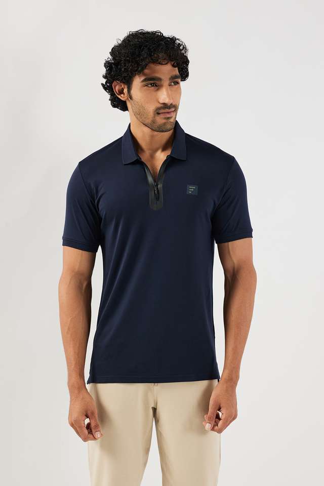 Solid-Blended-Fabric-Polo-Men-s-T-Shirt