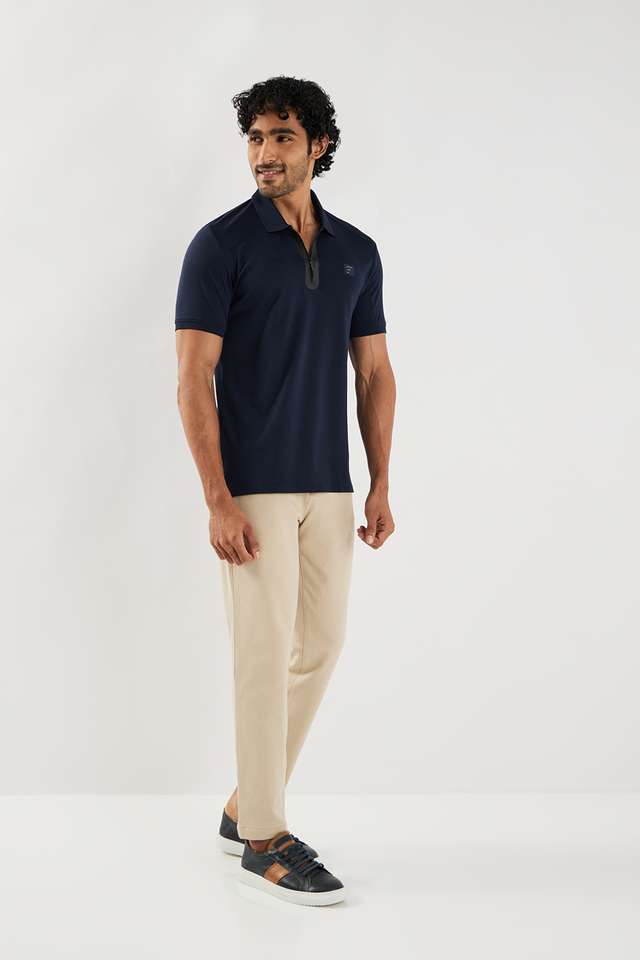 Solid-Blended-Fabric-Polo-Men-s-T-Shirt
