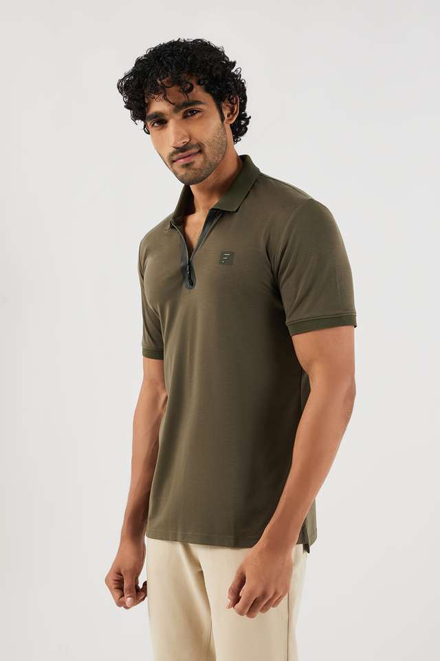 Solid-Blended-Fabric-Polo-Men-s-T-Shirt
