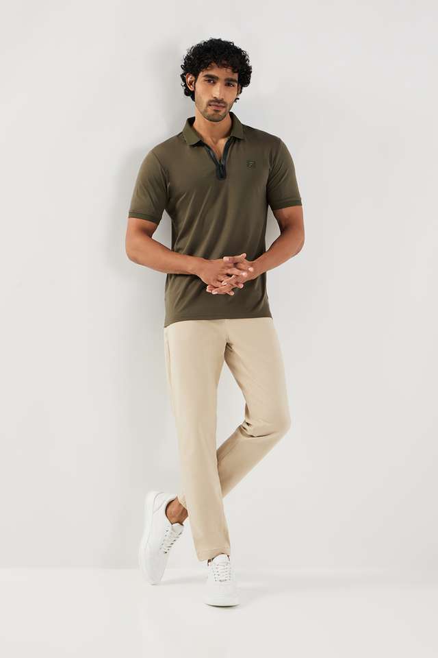 Solid-Blended-Fabric-Polo-Men-s-T-Shirt