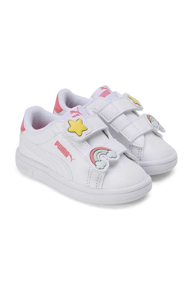 Puma-Smash-3.0-Badges-V-Inf-Synthetic-Hook-&-Loop-Girls-Casual-Shoes