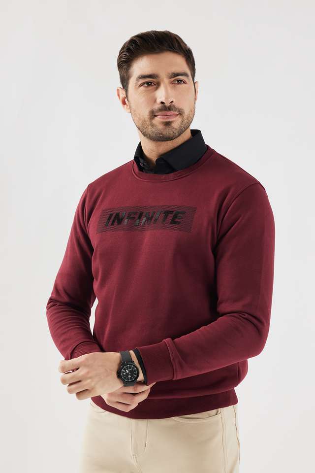 Graphic-Print-Blended-Fabric-Regular-Fit-Men-s-Sweatshirt