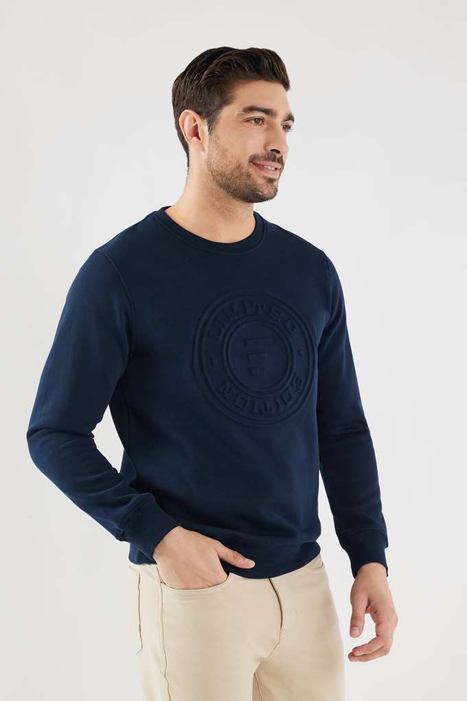 Graphic-Print-Blended-Fabric-Regular-Fit-Men-s-Sweatshirt