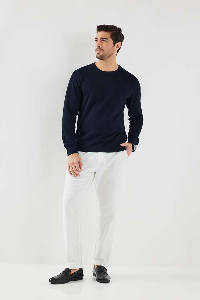 Textured-Blended-Fabric-Round-Neck-Men-s-T-Shirt