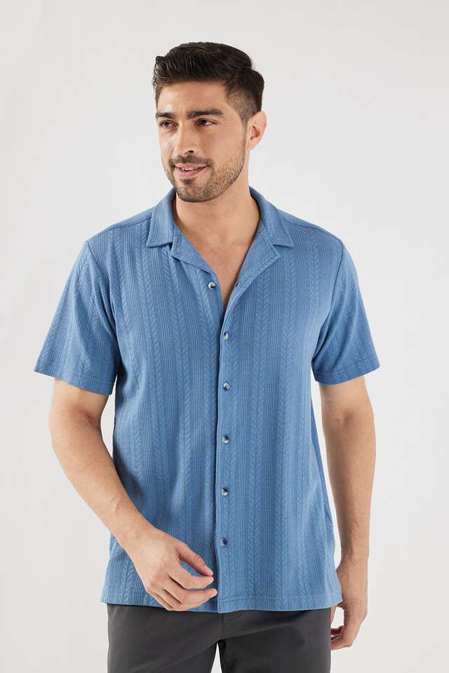 Textured-Blended-Fabric-Regular-Fit-Men-s-Casual-Wear-Shirt