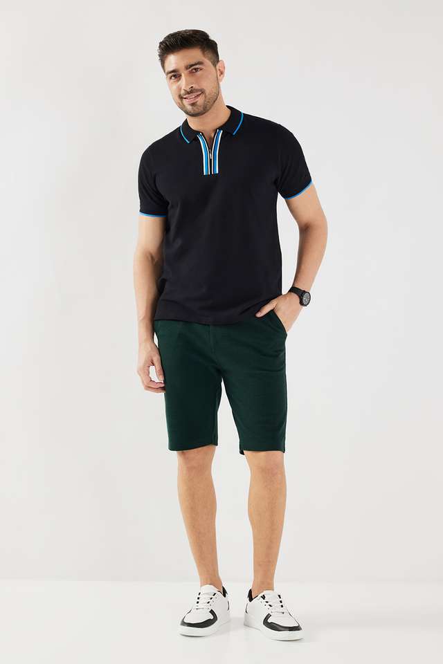 Solid-Cotton-Blend-Polo-Men-s-T-Shirt