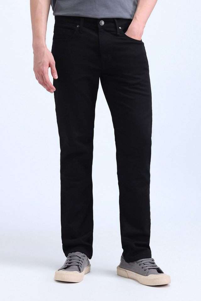 Light-Wash-Polyester-Straight-Fit-Men-s-Jeans