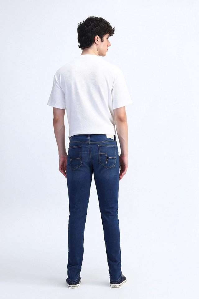 Light-Wash-Polyester-Skinny-Fit-Men-s-Jeans