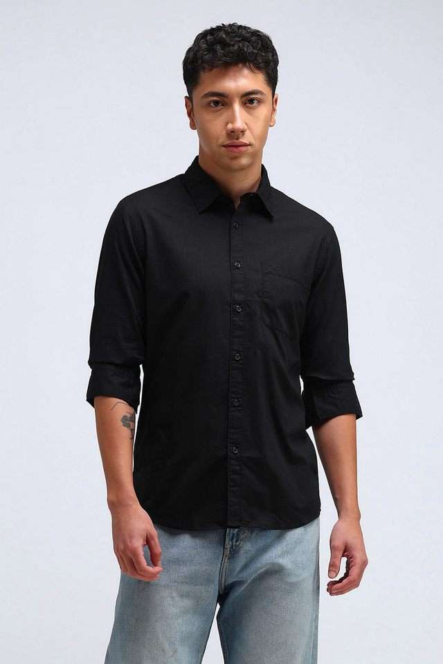 Solid-Cotton-Slim-Fit-Men-s-Casual-Wear-Shirt
