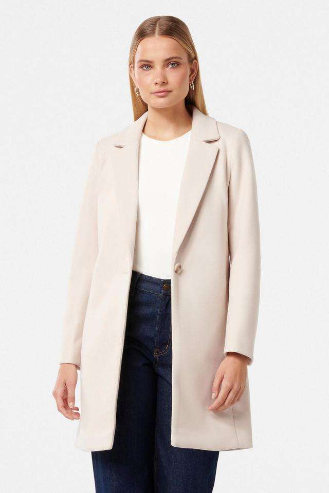 Solid-Collared-Polyester-Women-Coat