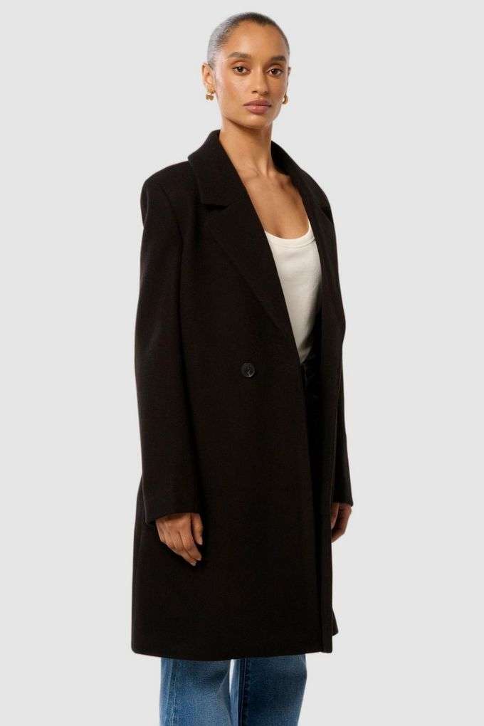 Solid-Blended-Fabric-Regular-Fit-Women-s-Coat