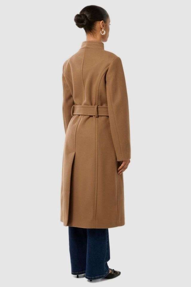 Solid-Blended-Fabric-Regular-Fit-Women-s-Coat