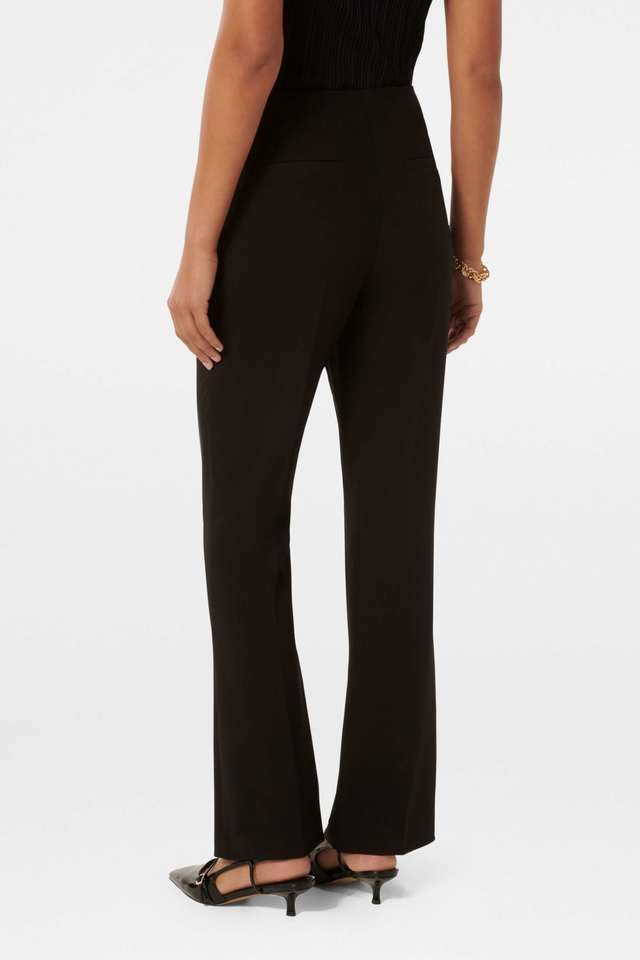 Solid-Blended-Fabric-Flared-Fit-Women-s-Pants