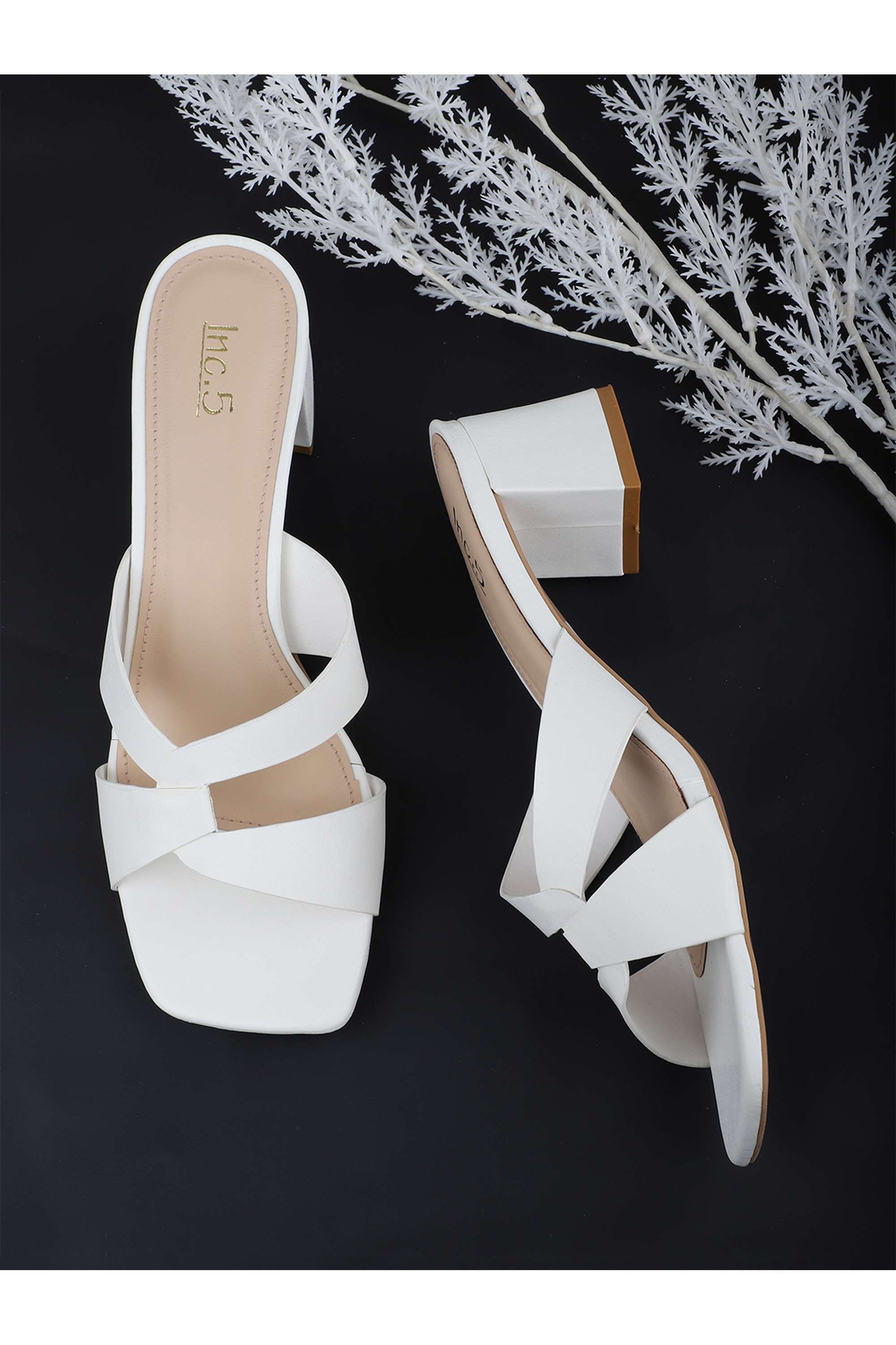Buy Inc 5 Black Synthetic Slip-on Women's Casual Wear Sandals | Shoppers  Stop