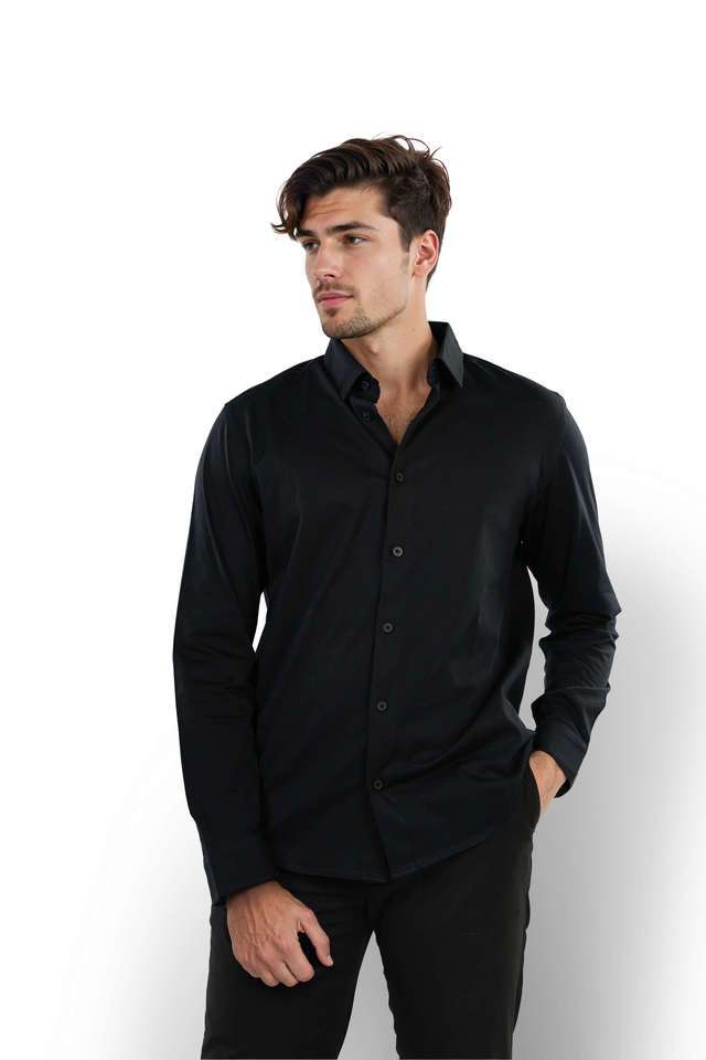 Solid-Lyocell-Slim-Fit-Men-s-Casual-Shirt