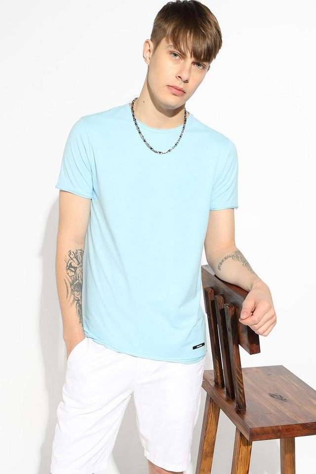 Solid-Cotton-Round-Neck-Men-s-T-Shirt