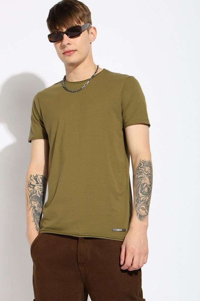 Solid-Cotton-Round-Neck-Men-s-T-Shirt