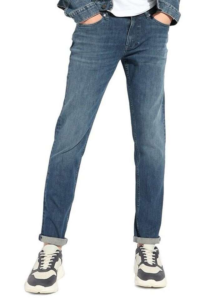 Light-Wash-Polyester-Slim-Fit-Men-s-Jeans