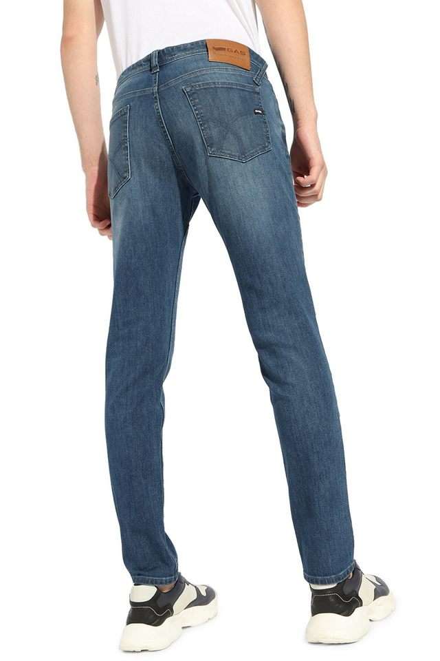 Light-Wash-Polyester-Slim-Fit-Men-s-Jeans