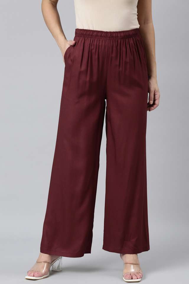 Solid-Full-Length-Viscose-Women-s-Palazzos