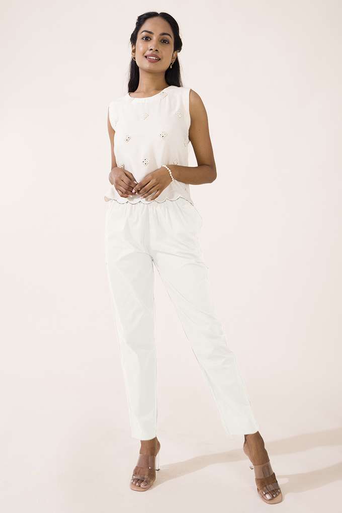 Solid-Tapered-Fit-Cotton-Women-s-Casual-Wear-Pants