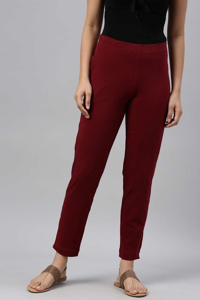 Solid-Regular-Fit-Cotton-Women-s-Casual-Wear-Pants